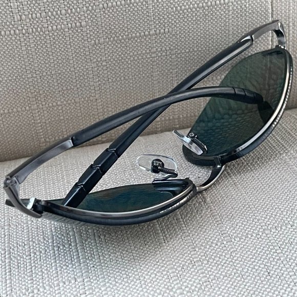 Foster Grant Men Sunglasses Half Rim Black/Gunmetal Tone Eye Wear - Picture 5 of 12